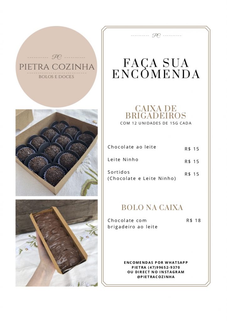 brigadeiros e bolos na caixa pietra cozinha